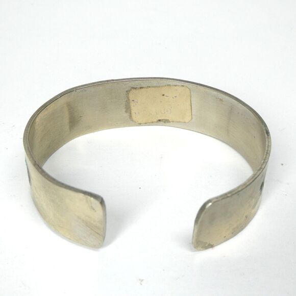 Cuff Bracelet Abalone Mother of Pearl Inlay Vintage Mexico Silver - Picture 5 of 9